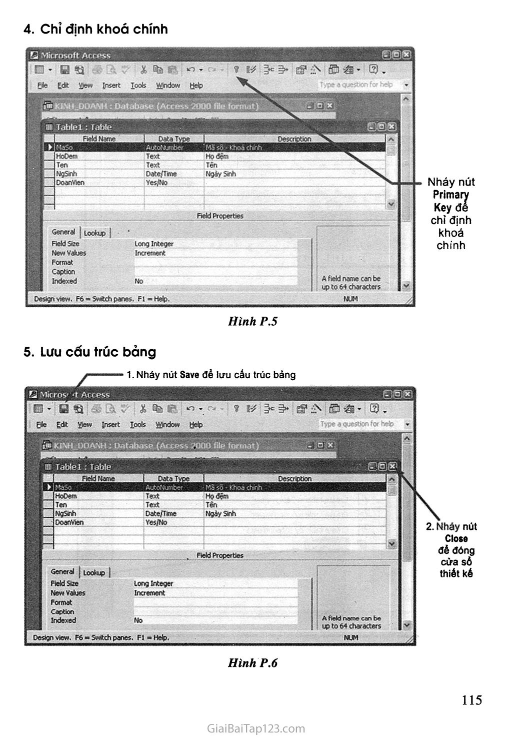 Phụ lục 3. Một số giao diện Access trang 3