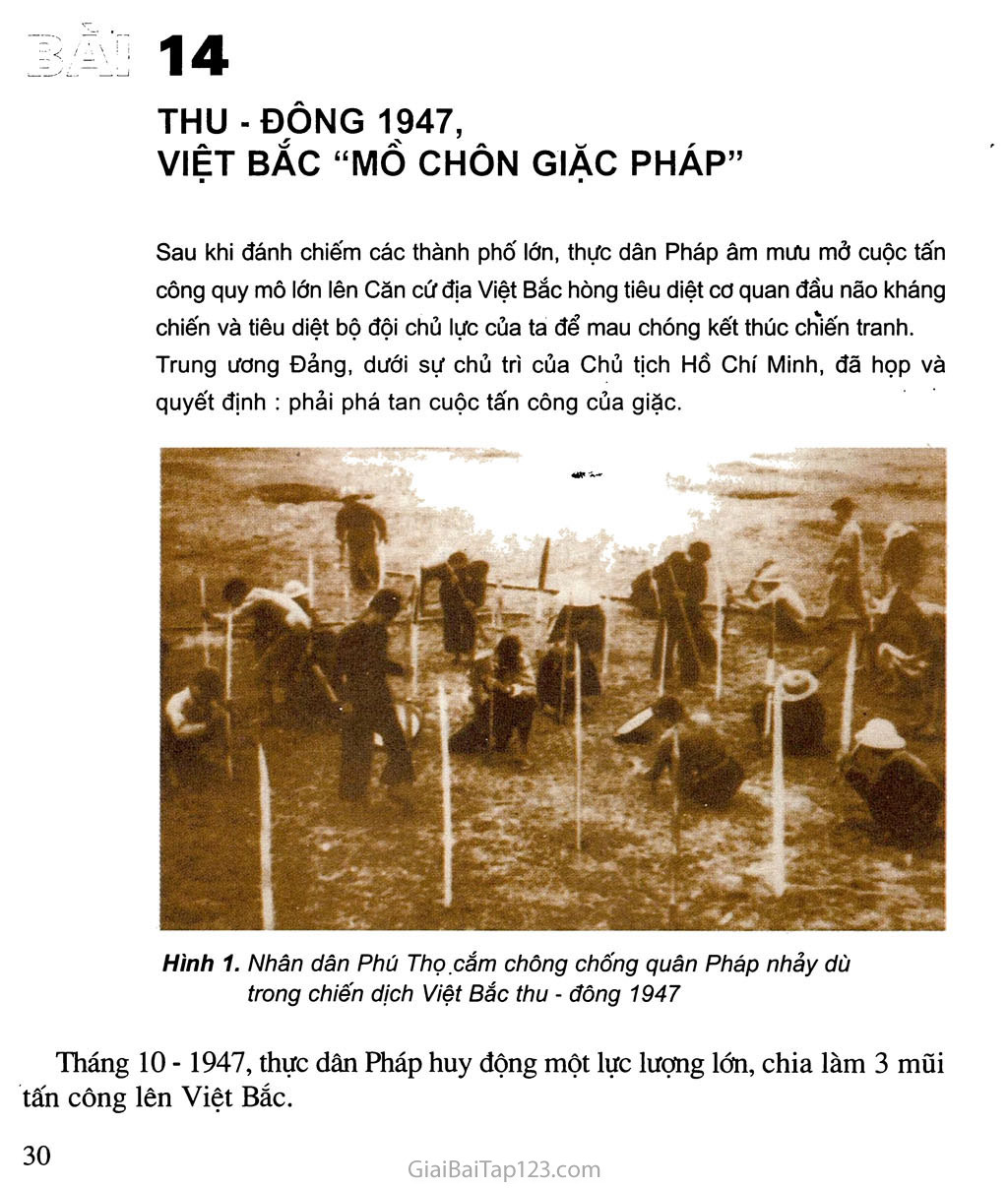 Bài 14. Thu - đông 1947, Việt Bắc “mồ chôn giặc Pháp” trang 1