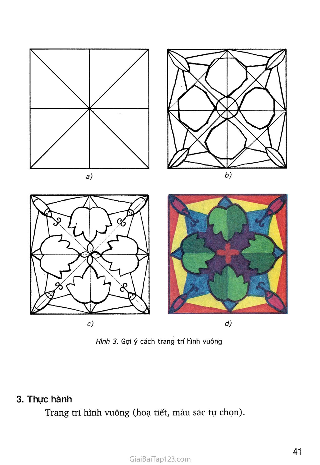 Bài 31  Trang trí hình vuông  Mĩ thuật lớp 2  Linhkidnet