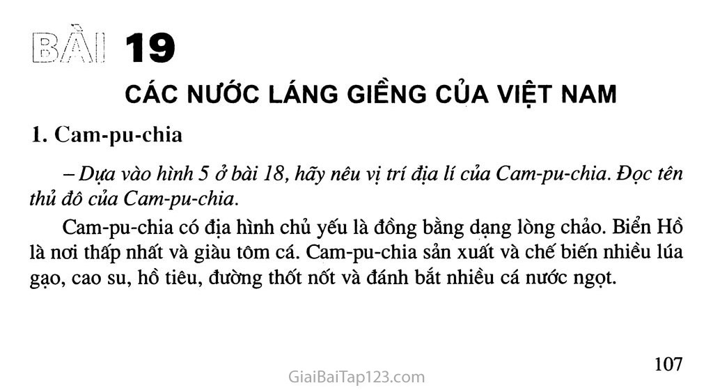 Bài 19. Các nước láng giềng của Việt Nam trang 1