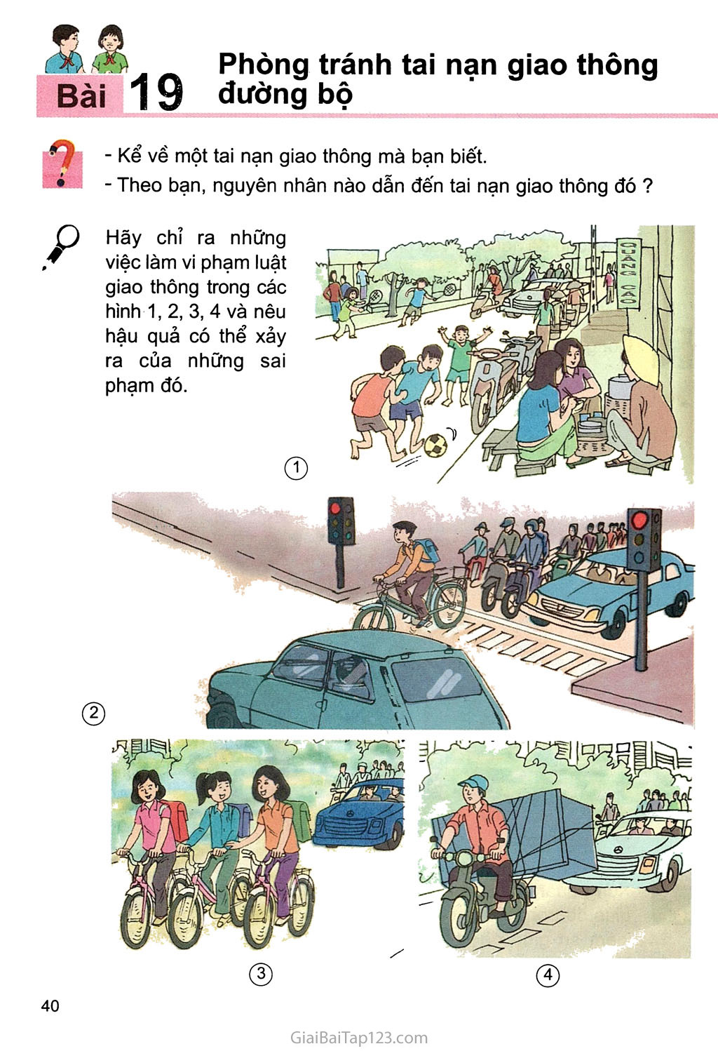 Bài 19. Phòng tránh tai nạn giao thông đường bộ trang 1