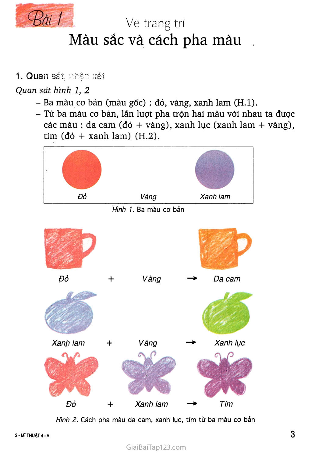 Sgk Mĩ Thuật 4 - Bài 1: Vẽ Trang Trí Màu Sắc Và Cách Pha Màu