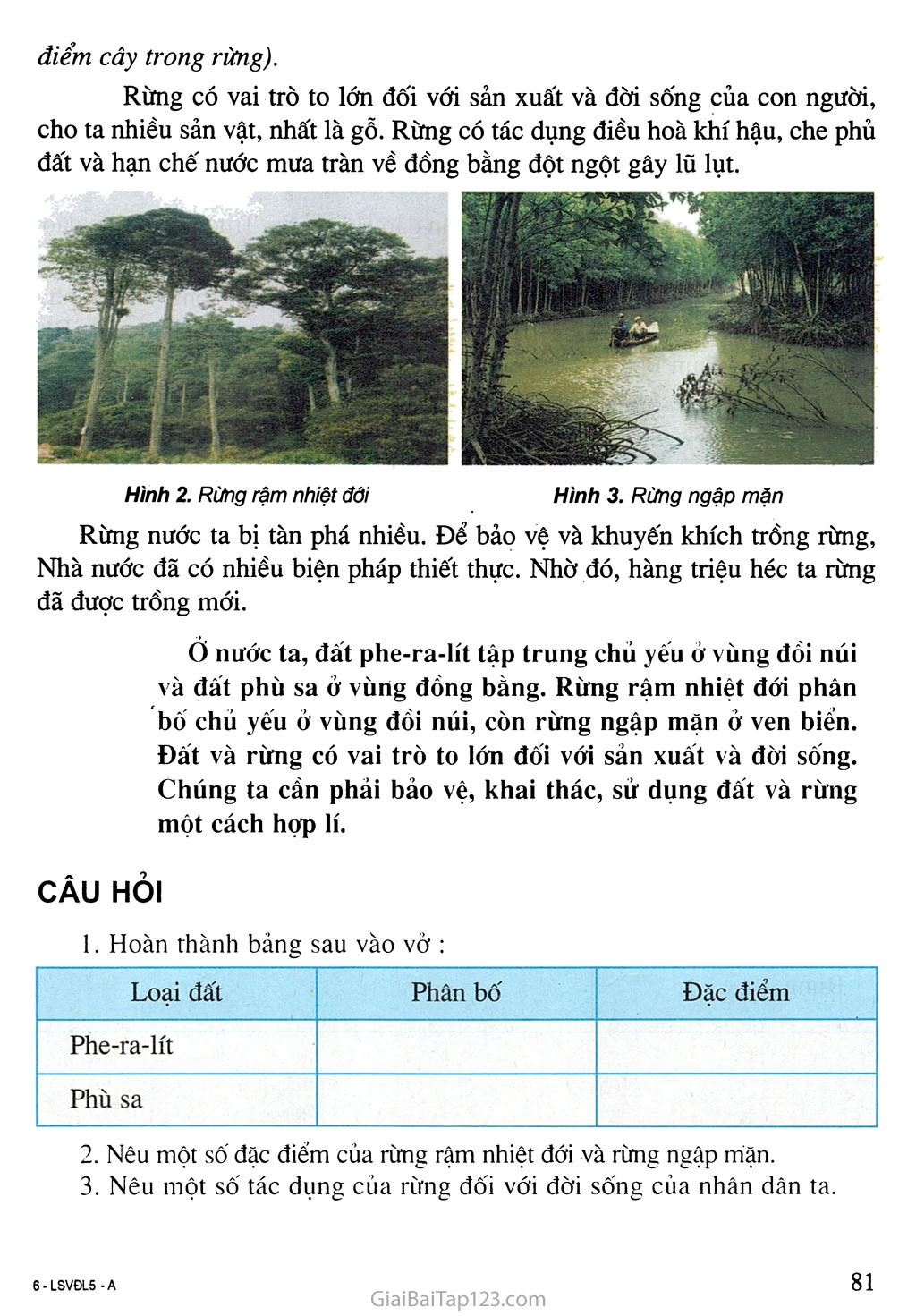 Bài 6. Đất và rừng trang 3
