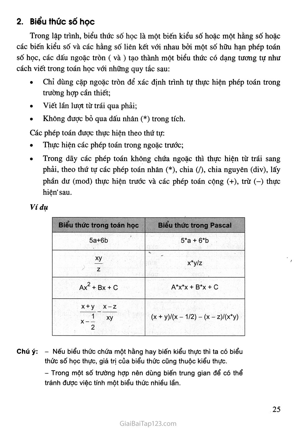 Bài 6. Phép toán, biểu thức, câu lệnh gán trang 2