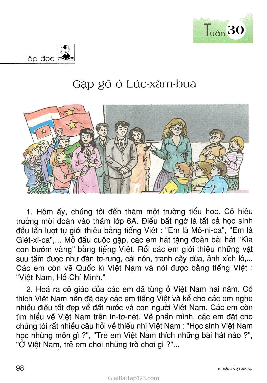 Soạn bài Gặp gỡ ở Lúcxămbua Kể chuyện soạn Tiếng Việt lớp 3 trang