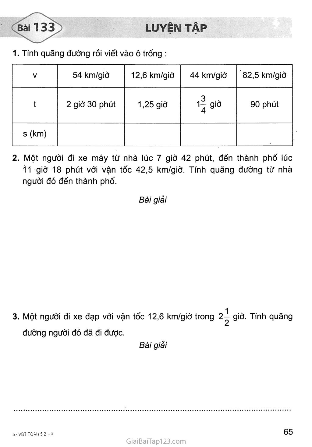 Bài 133: Luyện tập trang 1 Bài 133: Luyện tập trang 1