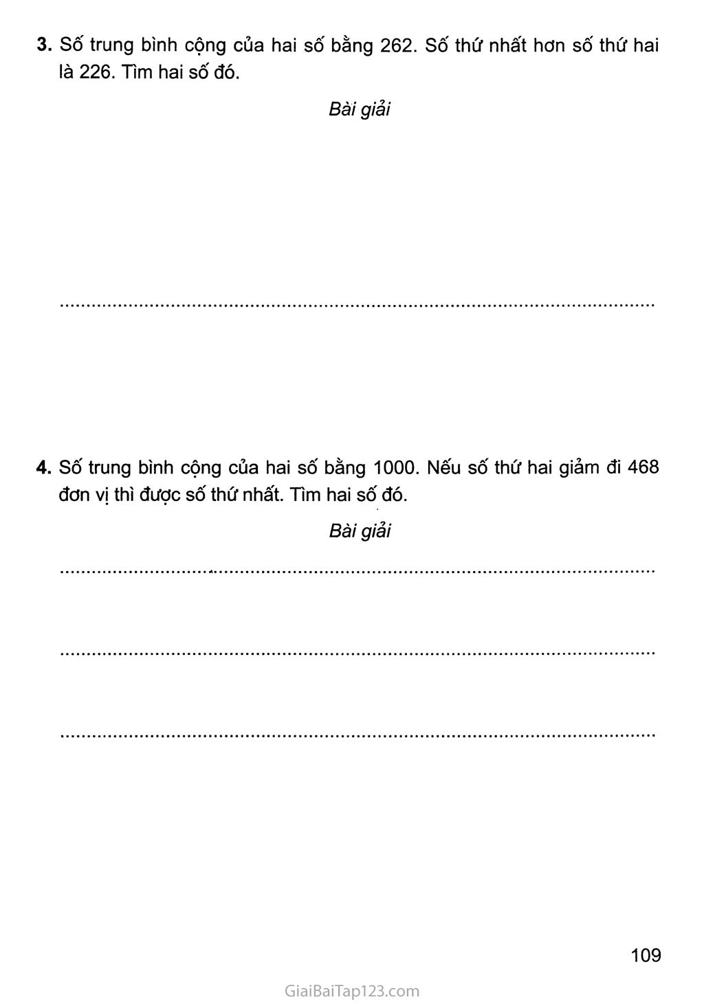 Bài 170: Ôn tập về tìm hai số khi biết tổng và hiệu của hai số đó trang 2