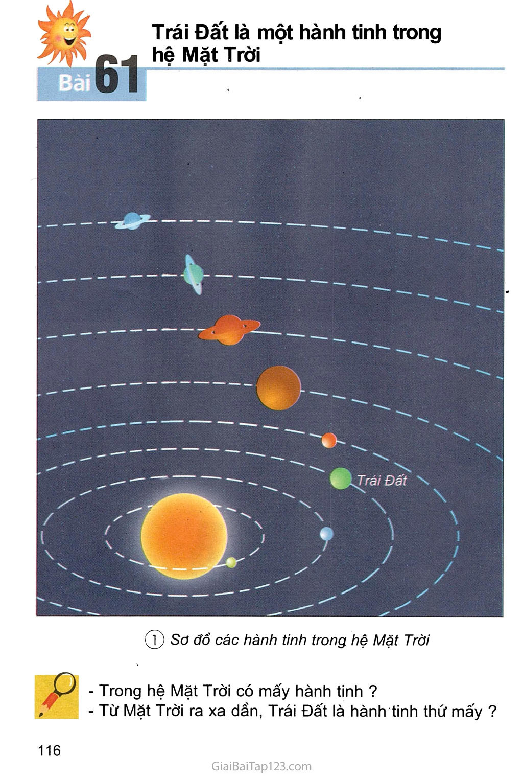 Bài 61. Trái đất là một hệ hành tinh trong mặt trời trang 1