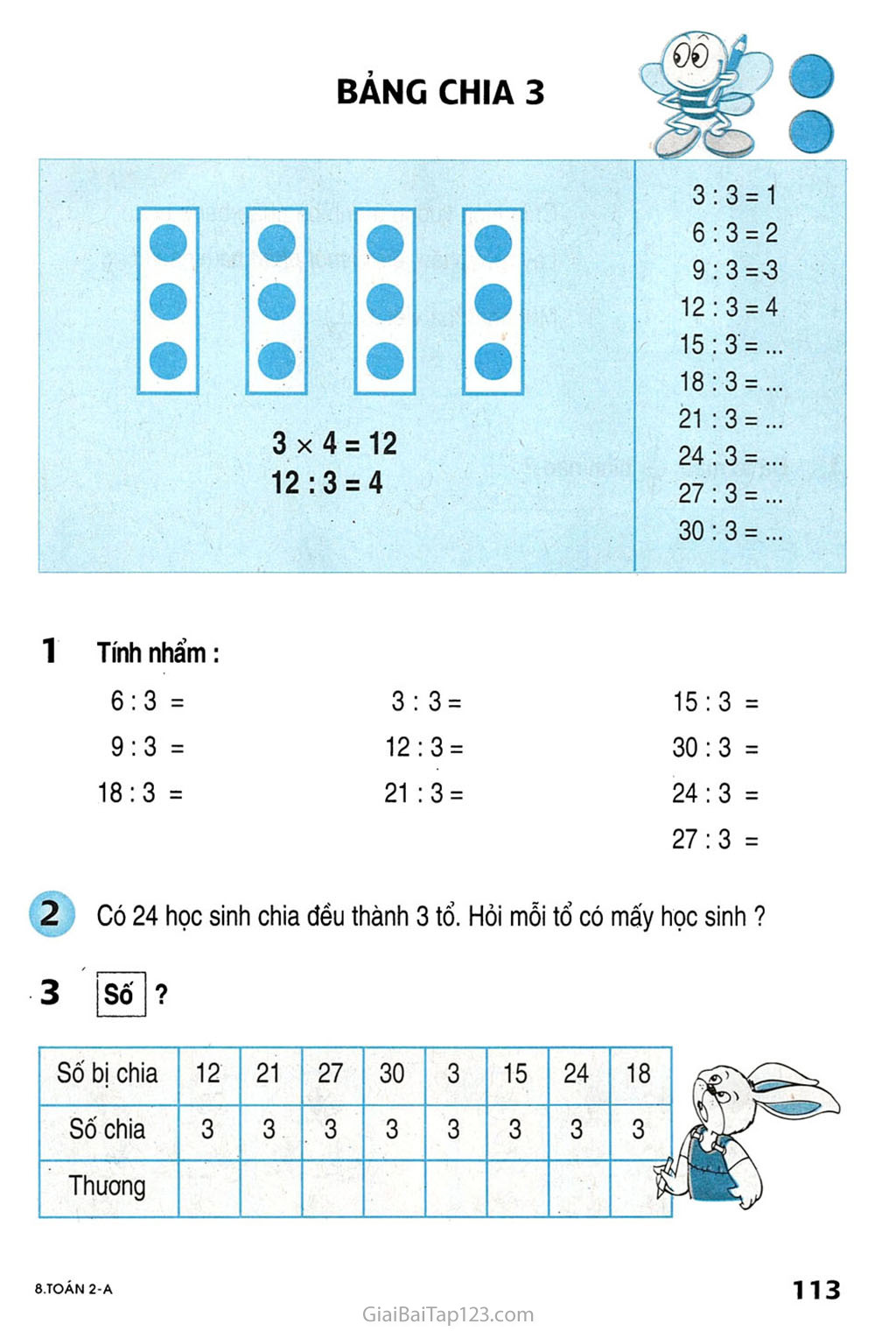 Bảng chia 3 trang 1 Bảng chia 3 trang 1
