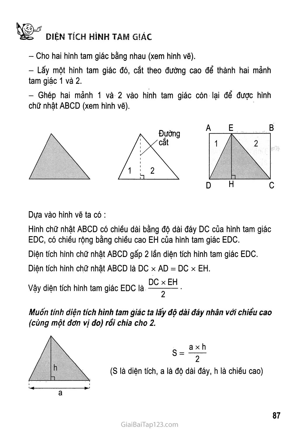 SGK Toán 5 - Diện tích hình tam giác