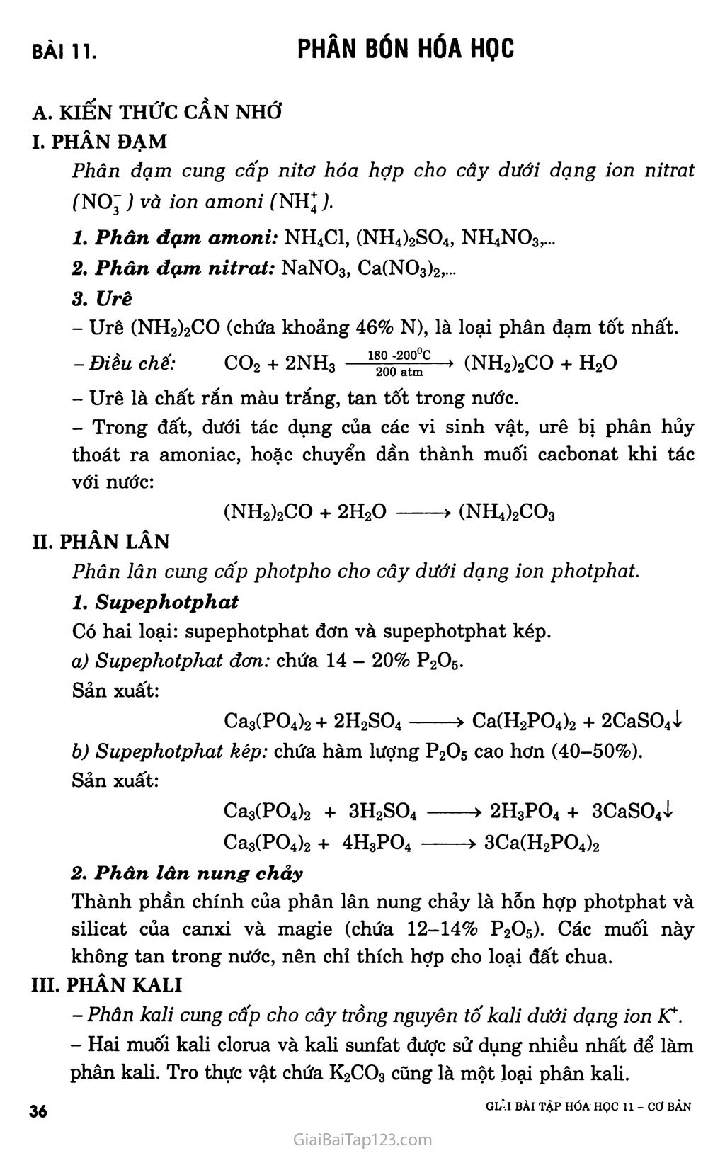Bài 11: Phân bón hóa học trang 1
