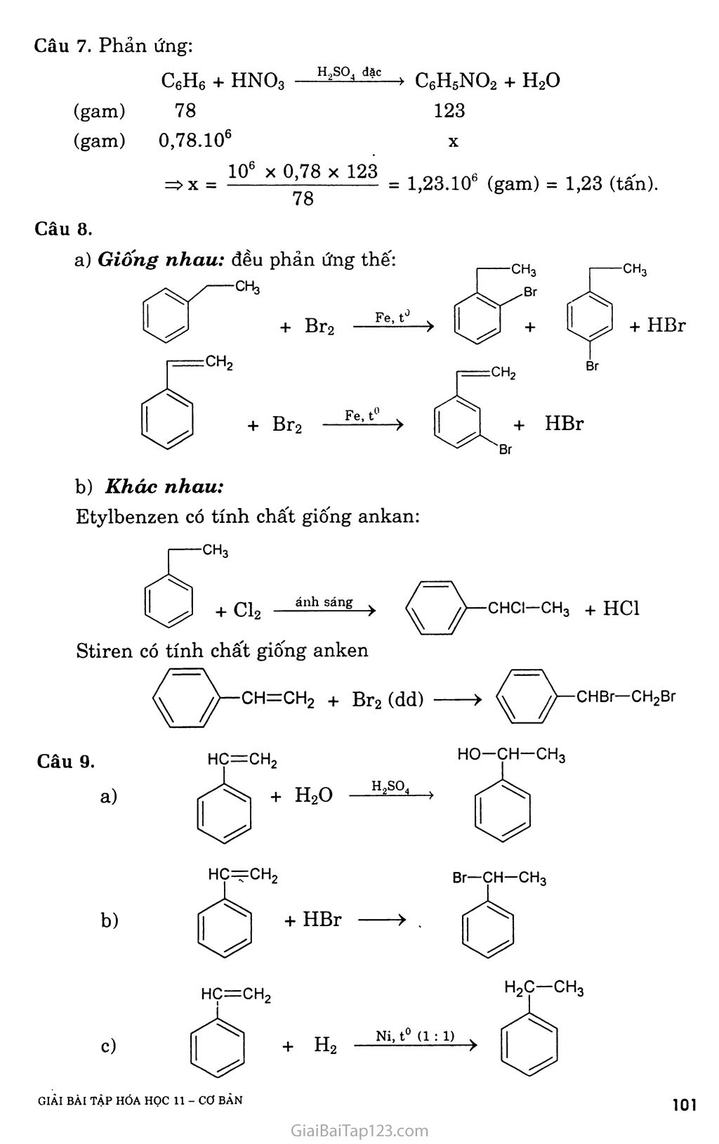 Bài 31: Benzen và đồng đẳng: Một số hiđrocacbon thơm khác trang 7