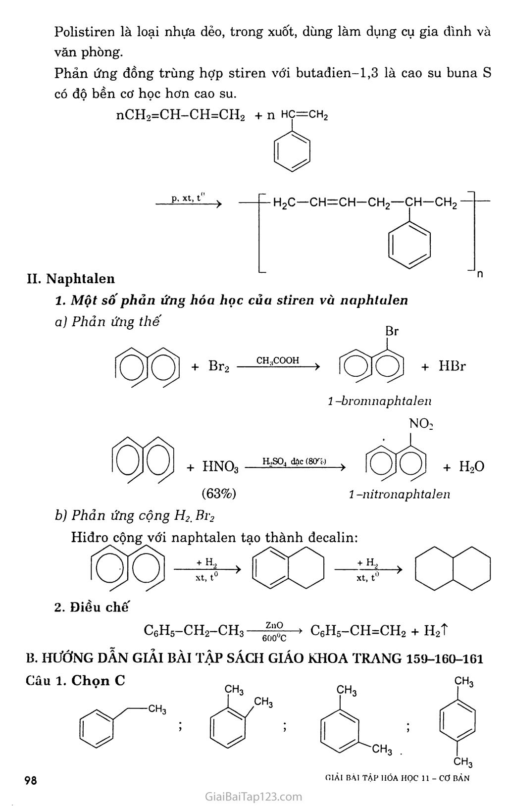 Bài 31: Benzen và đồng đẳng: Một số hiđrocacbon thơm khác trang 4