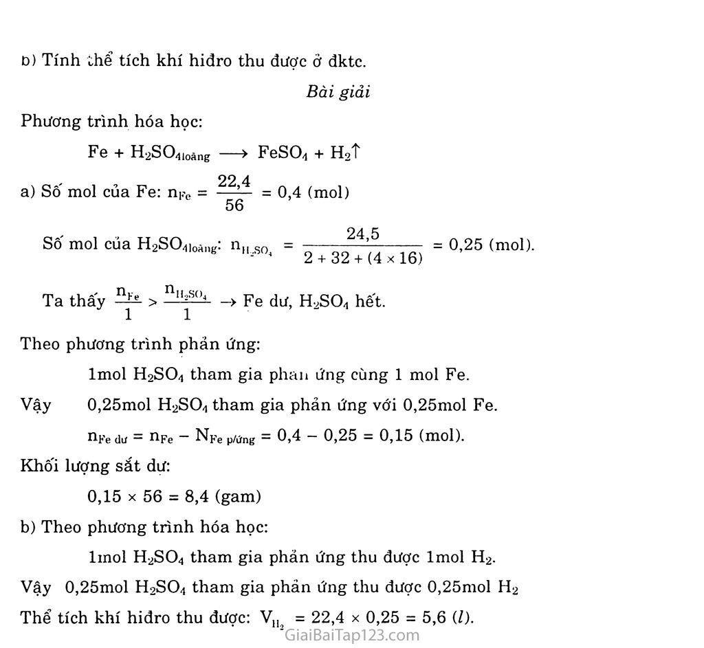 Bài 33: Điều chế khí hiđro - Phản ứng thế trang 3