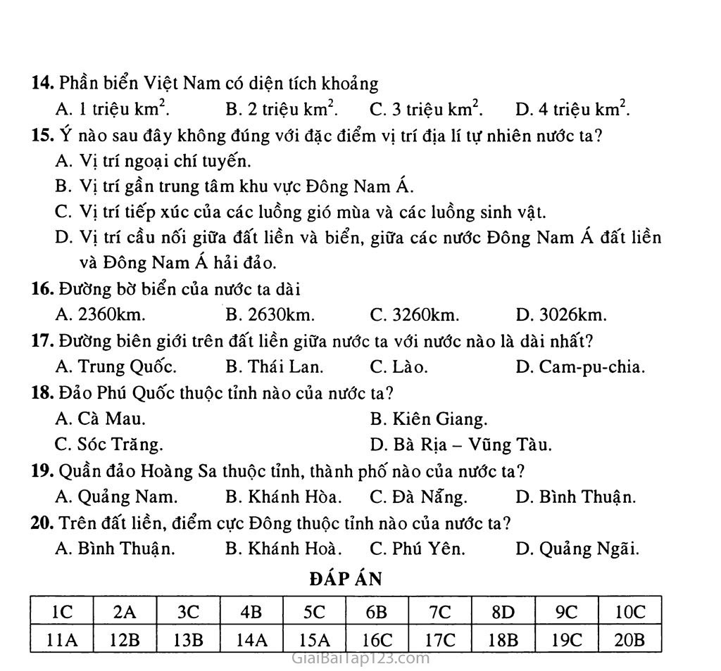 Bài 23. Vị trí, giới hạn, hình dạng lãnh thổ Việt Nam trang 4