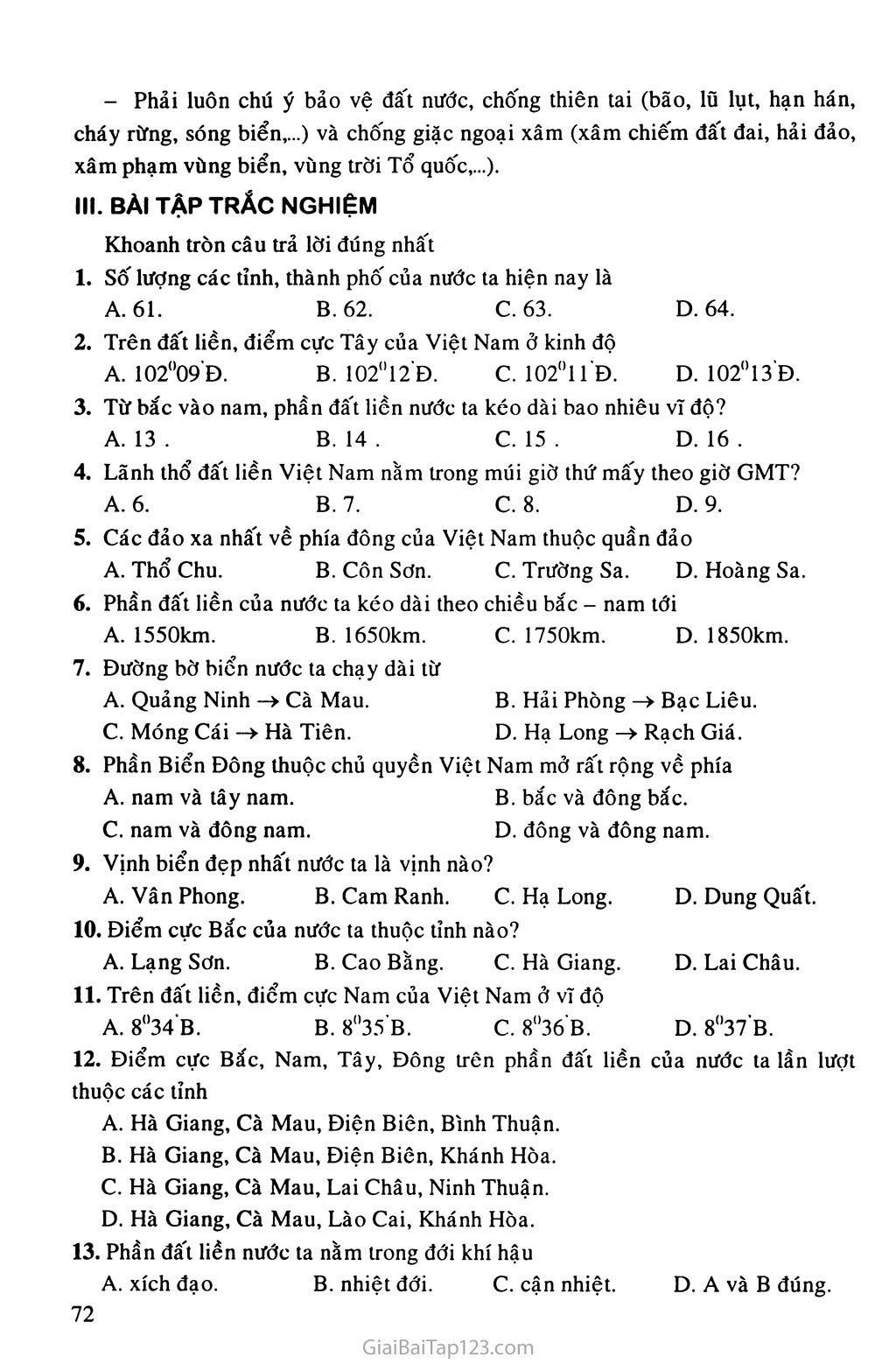 Bài 23. Vị trí, giới hạn, hình dạng lãnh thổ Việt Nam trang 3