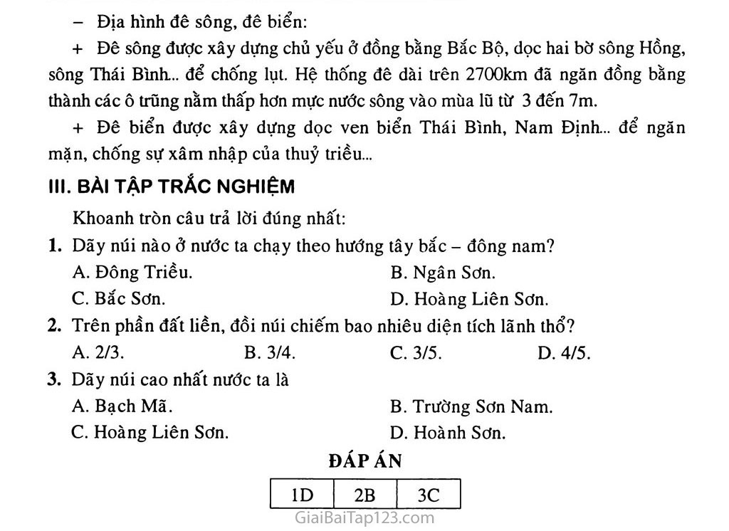 Bài 28. Đặc điểm địa hình Việt Nam trang 4