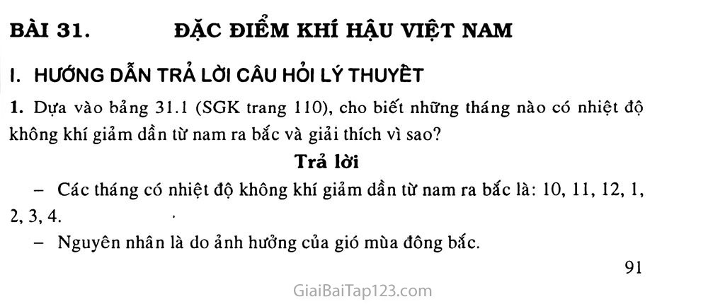 Bài 31. Đặc điểm khí hậu Việt Nam trang 1