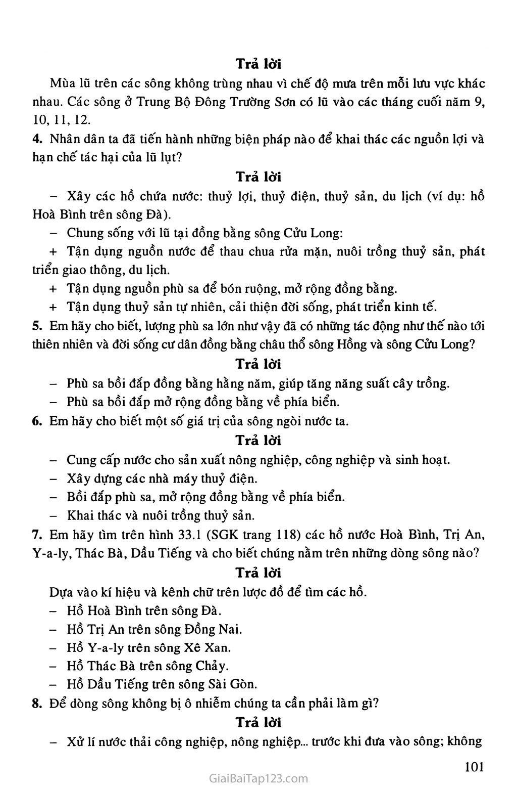 Bài 33. Đặc điểm sông ngòi Việt Nam trang 2
