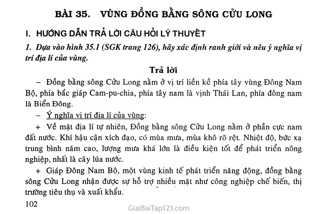 Bài 35. Vùng Đồng bằng sông Cửu Long trang 1