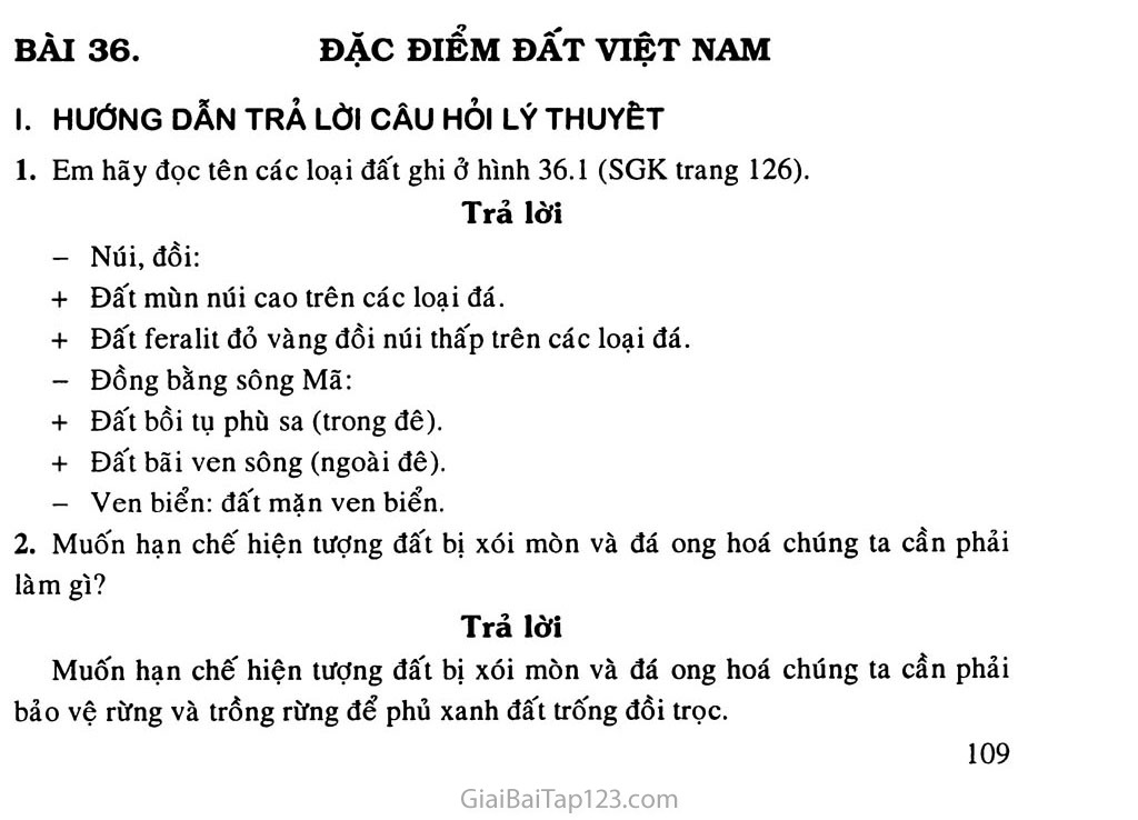 Bài 36. Đặc điểm đất Việt Nam trang 1