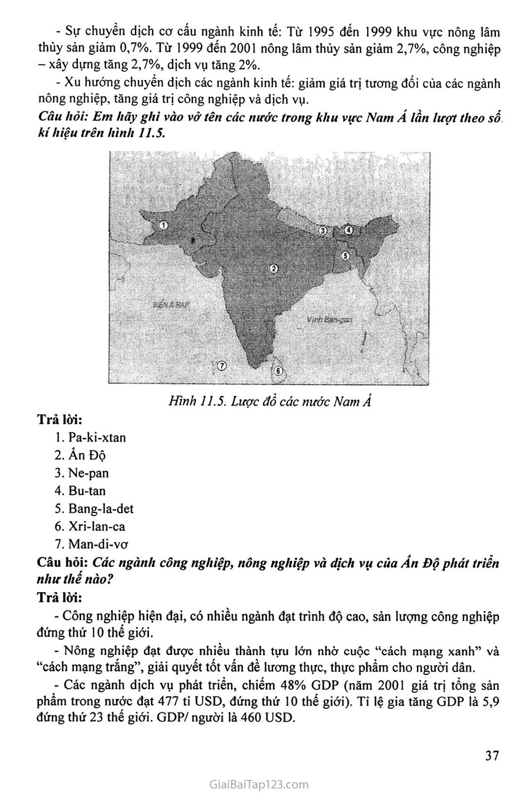 Bài 11. Dân cư và đặc điểm kinh tế khu vực Nam Á trang 2