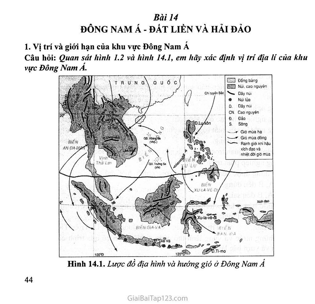 Bài 14. Đông Nam Á - Đất liền và hải đảo trang 1