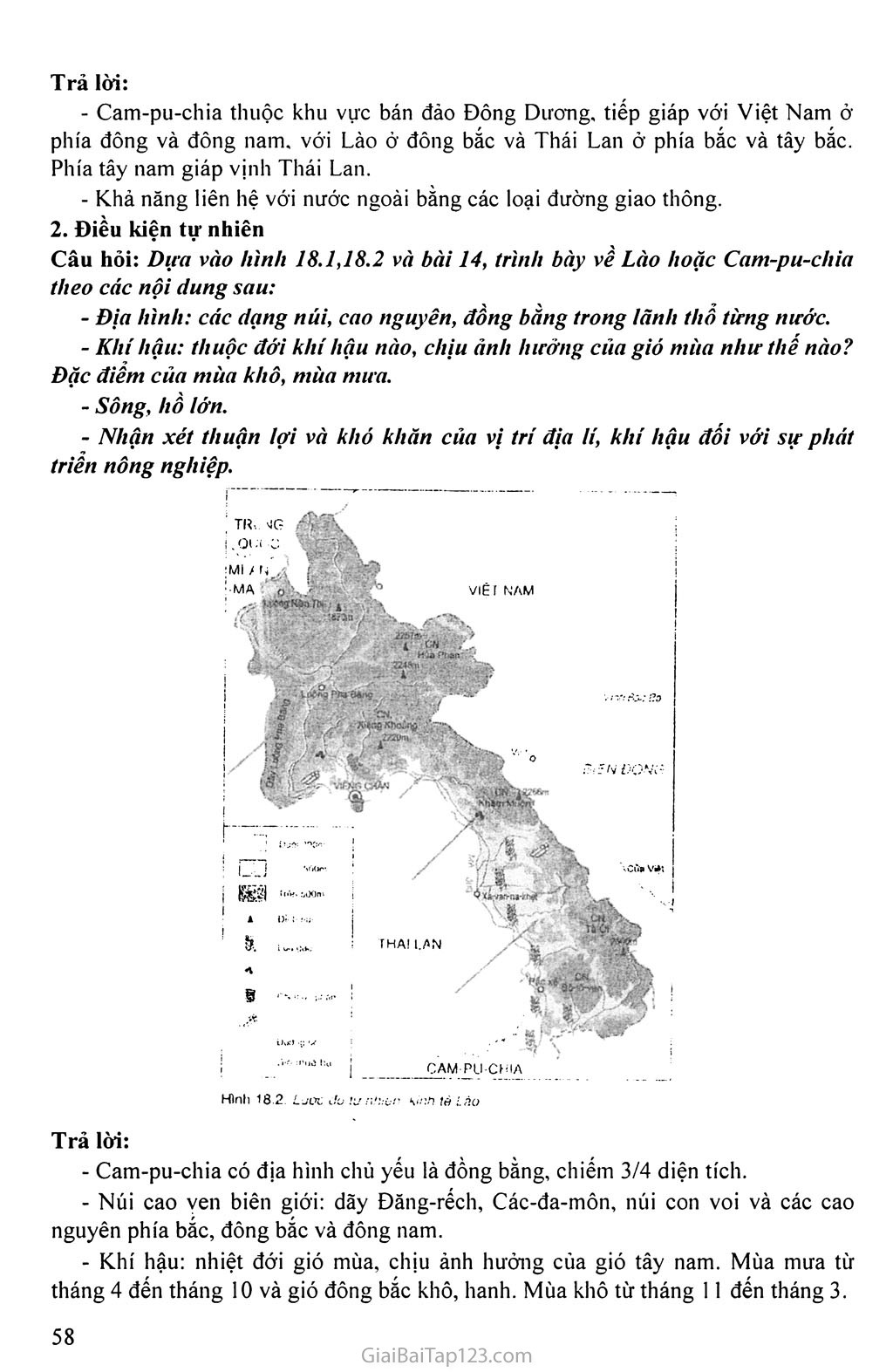 Bài 18. Thực hành: Tìm hiểu Lào và Cam - pu - chia trang 2