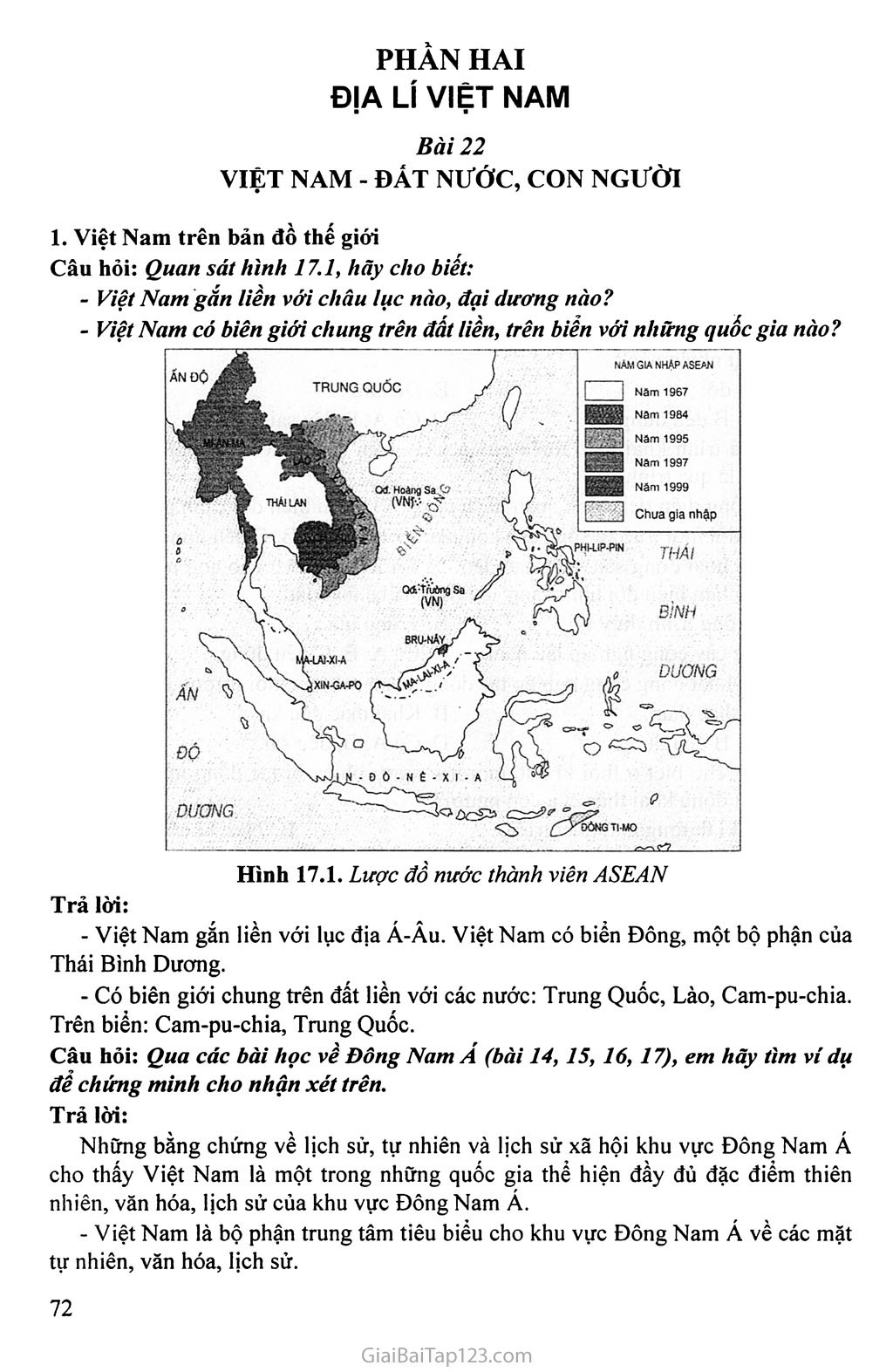 Bài 22. Việt Nam - Đất nước, con người trang 1