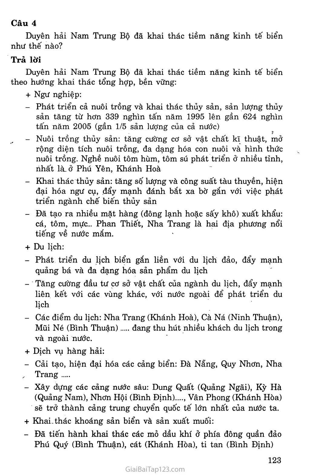 Bài 26. Vùng Duyên hải Nam Trung Bộ (tiếp theo) trang 4 Bài 26. Vùng Duyên hải Nam Trung Bộ (tiếp theo) trang 4