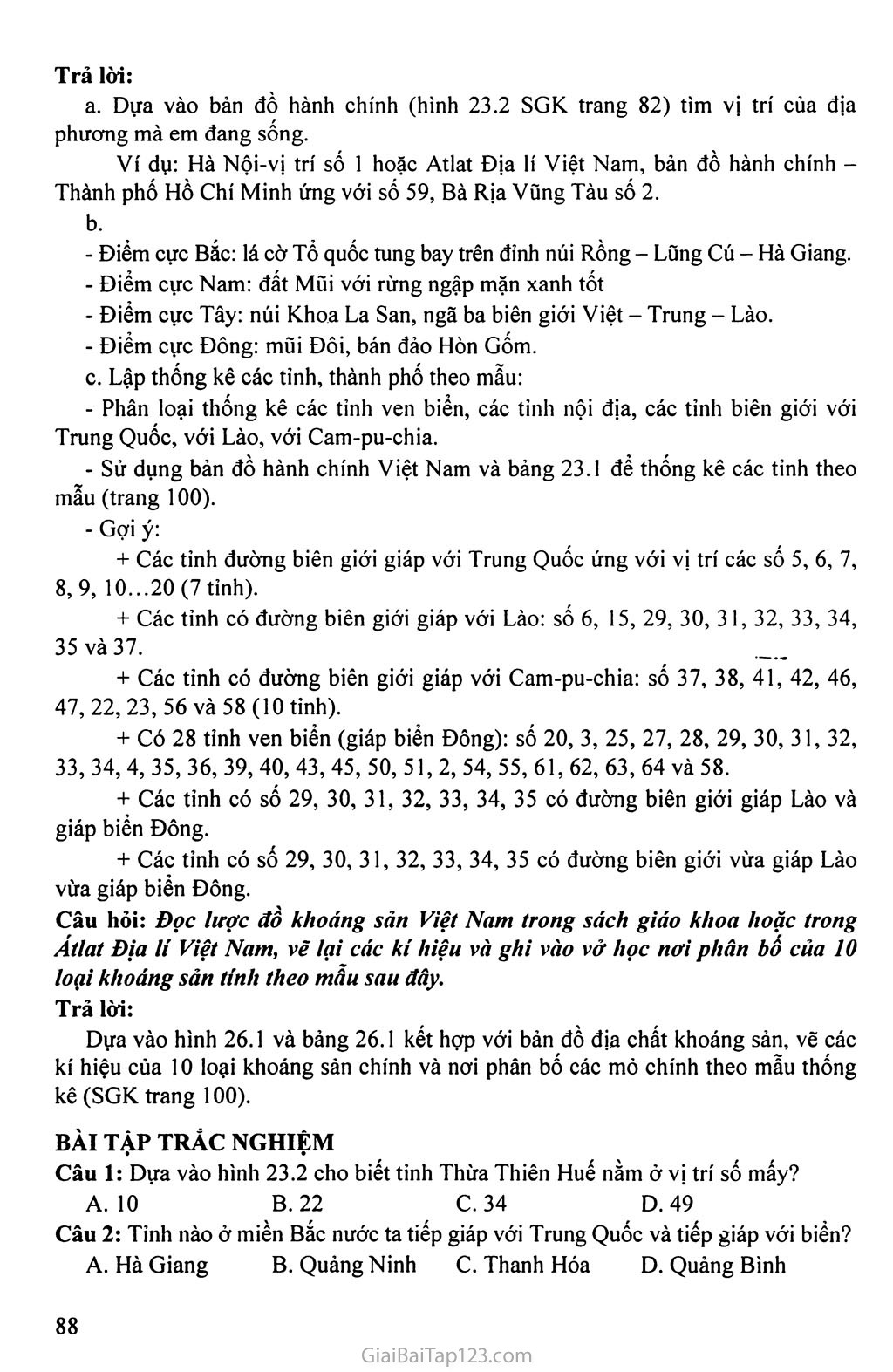 Bài 27. Thực hành: Đọc bản đồ Việt Nam trang 2