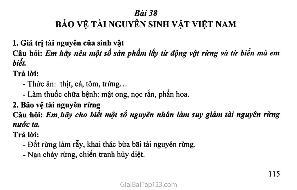 Bài 38. Bảo vệ tài nguyên sinh vật Việt Nam trang 1