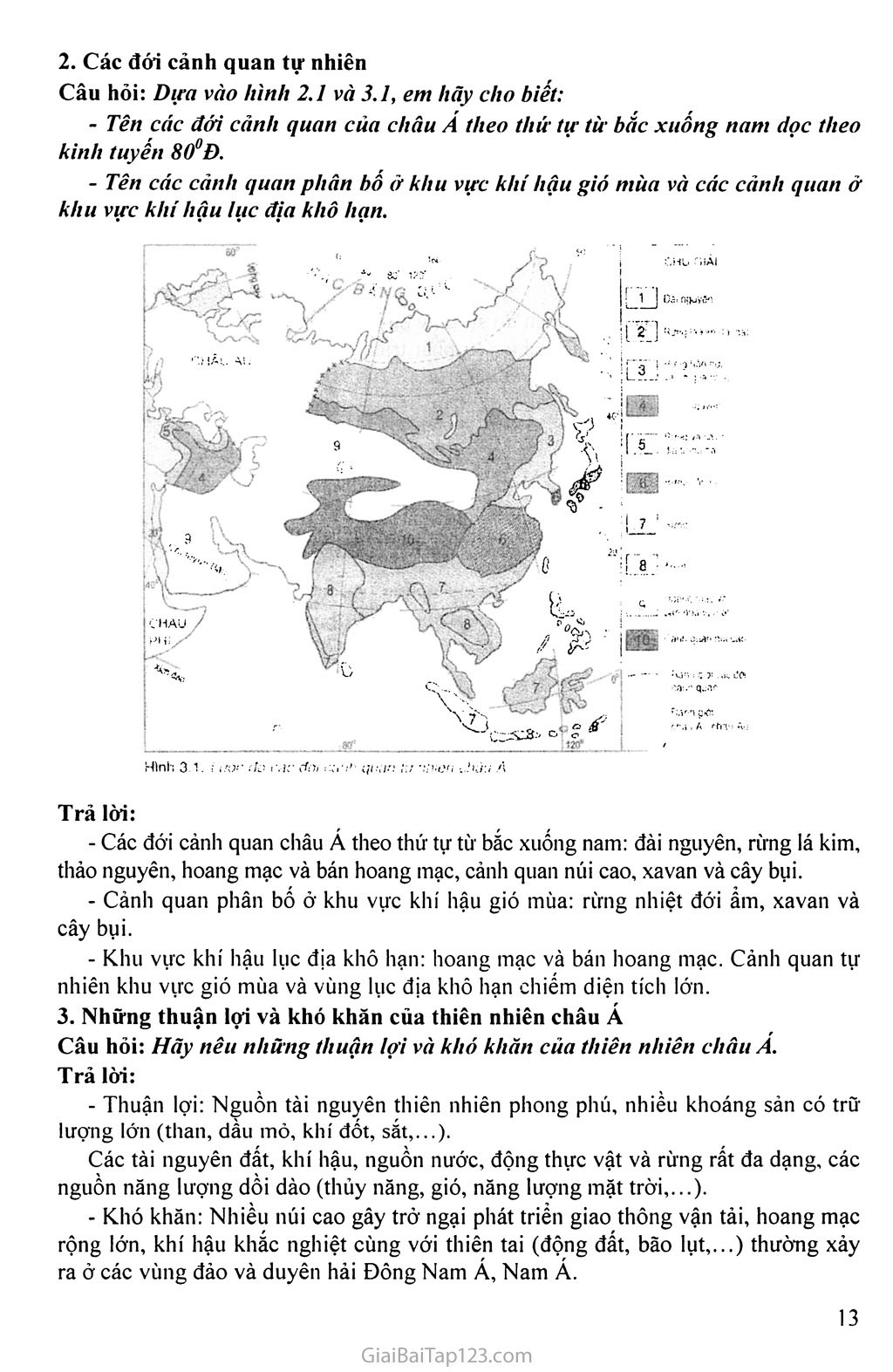 Bài 3. Sông ngòi và cảnh quan châu Á trang 2